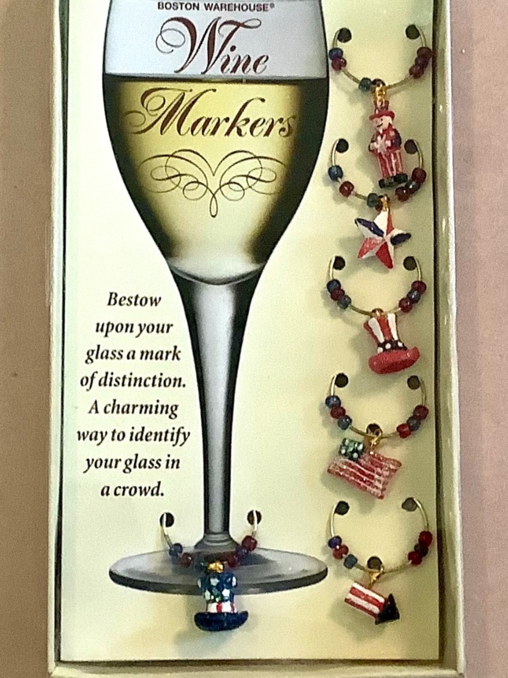 Boston Warehouse Wine Glass Markers